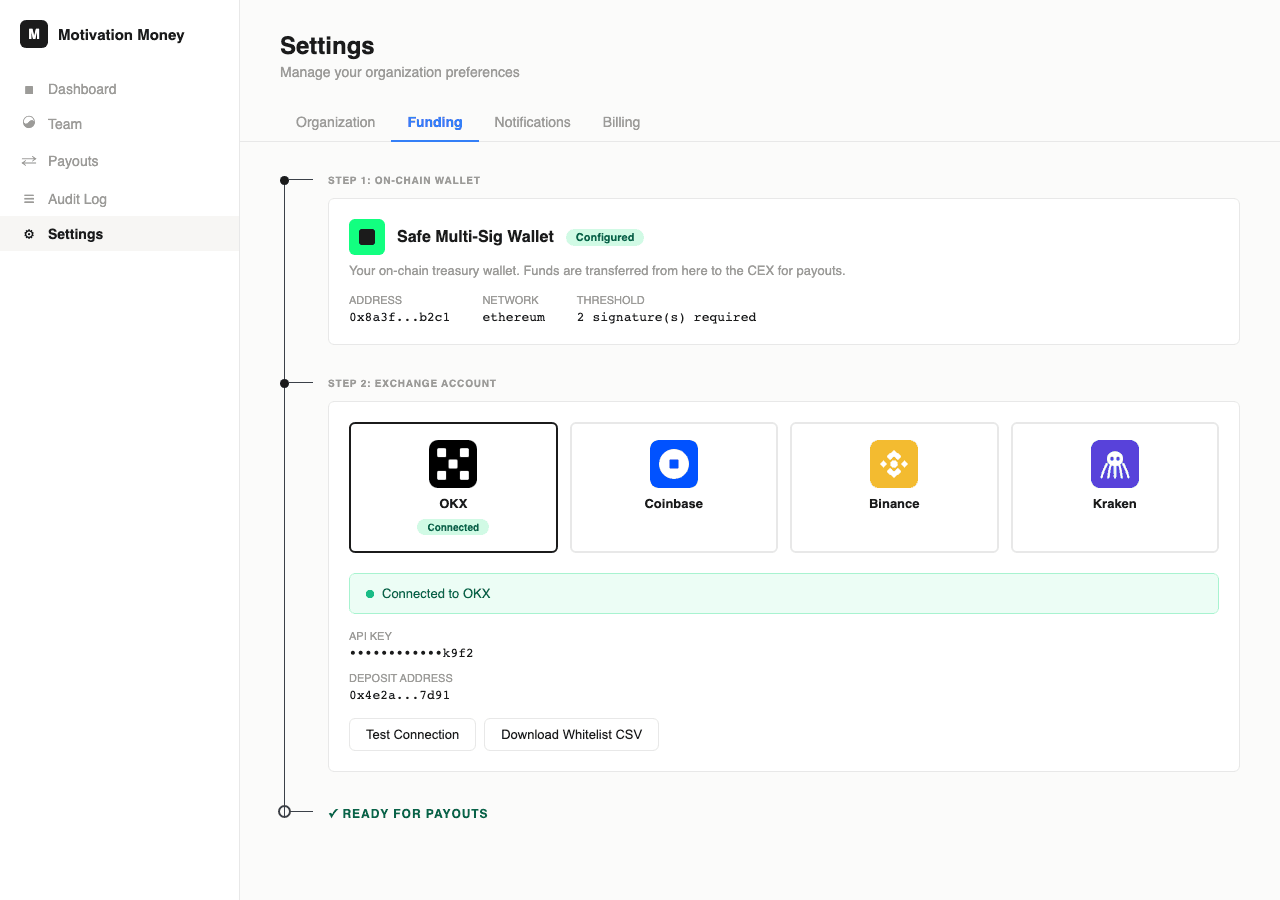 资金设置步骤——钱包和交易所配置